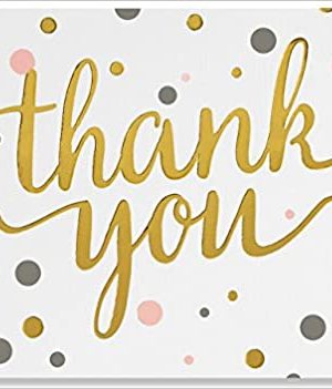 Pink+Gold Dots Note Cards